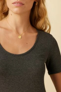 Itana Dream Rib Tee - Anthracite -AMOUR VERT Sales 0018 SS Itana Anthracite 4