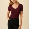 Itana Dream Rib Tee - Plum -AMOUR VERT Sales 0018 SS Itana Plum 1