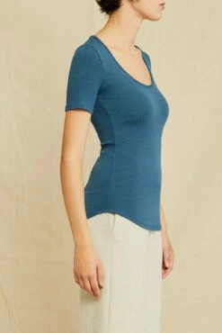 Itana Dream Rib Tee - Azure -AMOUR VERT Sales 0018 Short Sleeve Itana Azure 0270 web 60de7fd6 be34 4500 87fc 83e286cc745f