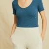 Itana Dream Rib Tee - Azure -AMOUR VERT Sales 0018 Short Sleeve Itana Azure 0282 web 7eb9b8b4 08ad 447b 926c 6860abd5cd93