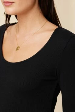 Itana Long Sleeve Dream Rib Tee - Black -AMOUR VERT Sales 0018 Short Sleeve Itana Black 4 96b2167c 6b2d 497f a137 2c6ae5f3be8b