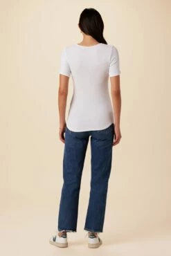 Itana Dream Rib Tee - White -AMOUR VERT Sales 0018 Itana White 3
