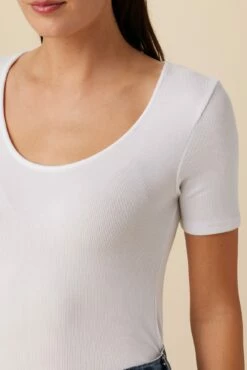Itana Dream Rib Tee - White -AMOUR VERT Sales 0018 Itana White 4