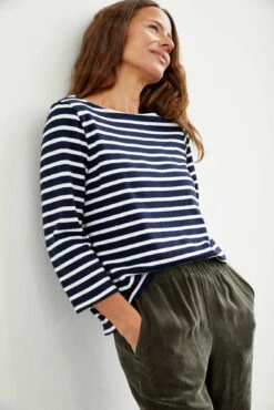 Halle Tee - Navy And Ivory