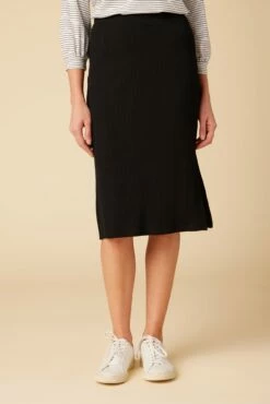 Vindy Paris Rib Skirt - Black