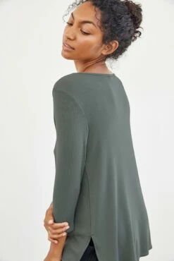 Celine 3/4 Sleeve Dream Rib Tee - Moss -AMOUR VERT Sales 0069 Celine Moss 1156 web 195330cb 35eb 4926 b1d8 e80d1ded81c6