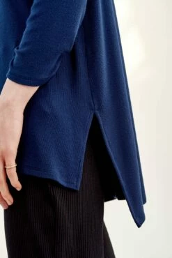 Celine 3/4 Sleeve Dream Rib Tee - Ocean -AMOUR VERT Sales 0069 Celine Navy 1881 web 88c5be67 c4a0 4647 abd2 20792f9c92b8