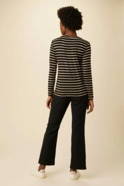 Berkeley Long Sleeve Dream Knit Tee - Black And Rose 8 Berkeley Long Sleeve Dream Knit Tee - Black And Rose -AMOUR VERT Sales 0108 Berkeley Long Sleeve Black and Rose 3