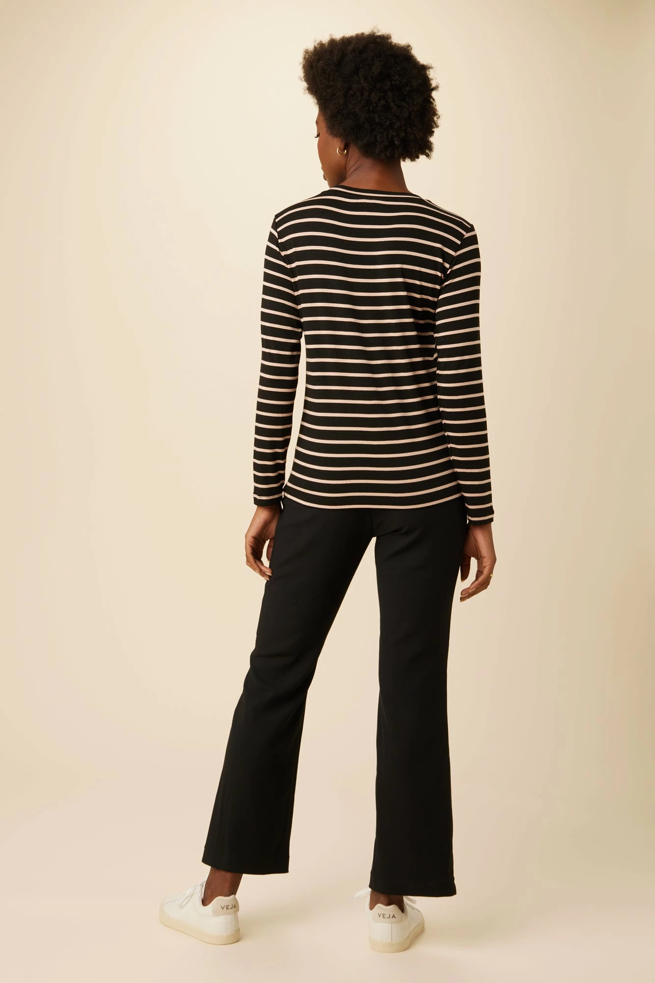 Berkeley Long Sleeve Dream Knit Tee - Black And Rose 5 Berkeley Long Sleeve Dream Knit Tee - Black And Rose - Image 3