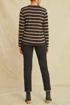 Berkeley Long Sleeve Dream Knit Tee - Black And Quartz -AMOUR VERT Sales 0108 Long Sleeve Berkeley Dream Knit Sausalito Stripe Black Quartz 2891 web 353c81fd ad0c 46ff b733 e5eff0137b4d