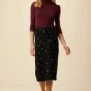 Sabine Luxe Fleece Skirt - Fleur -AMOUR VERT Sales 0153 Ebele Printed Fleur 4