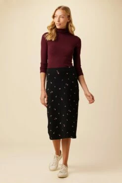 Sabine Luxe Fleece Skirt - Fleur