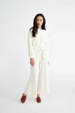 Coco Cloud Rib Pants - Winter White
