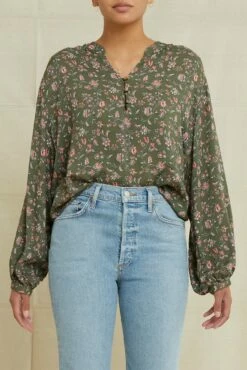 Mai Ecovero Blouse - Lago Green