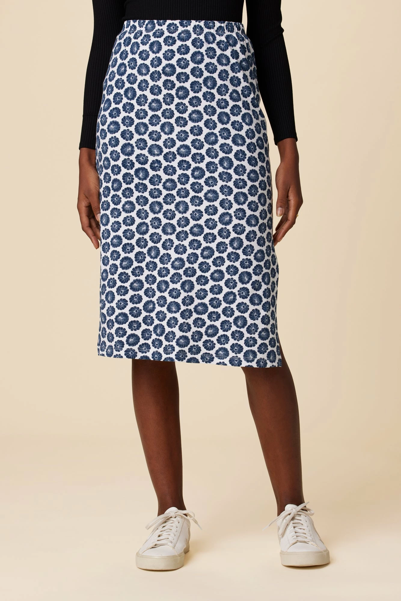 Vindy Reverie Knit Skirt - Calico Navy 3 Vindy Reverie Knit Skirt - Calico Navy
