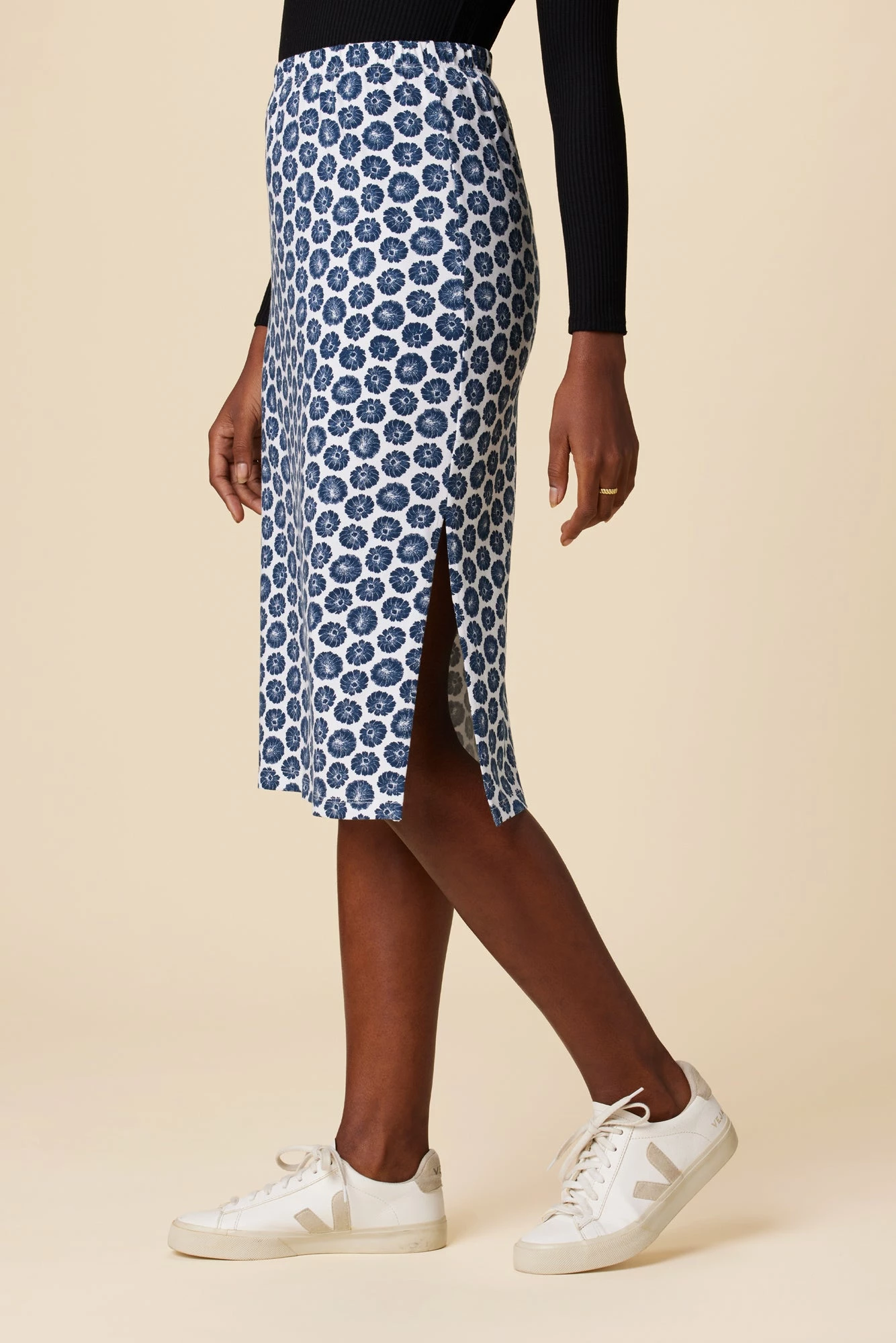 Vindy Reverie Knit Skirt - Calico Navy 5 Vindy Reverie Knit Skirt - Calico Navy - Image 3