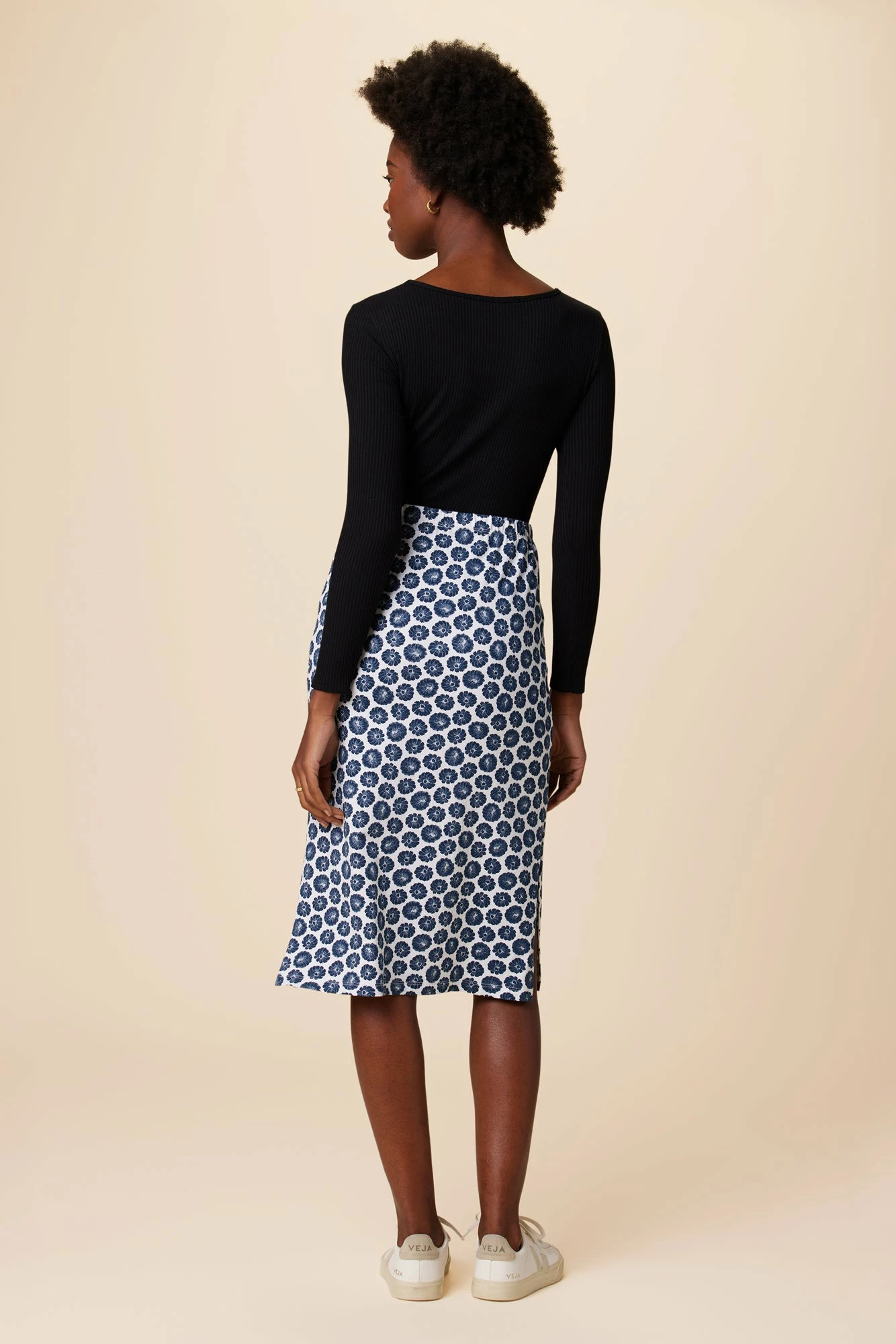Vindy Reverie Knit Skirt - Calico Navy 6 Vindy Reverie Knit Skirt - Calico Navy - Image 4
