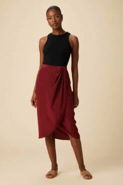 Sosi Washable Silk Wrap Skirt - Sumac -AMOUR VERT Sales 02 10173 Sosi Sumac 4