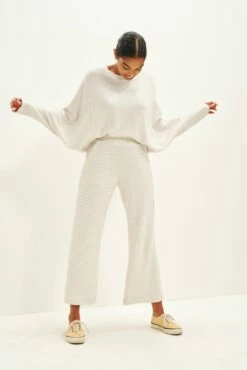 Willow Scallop Knit Pants -AMOUR VERT Sales 0327 Willow Scallop Natural Birch 1765 web