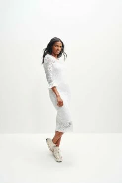 Fabienne Crochet Dress -AMOUR VERT Sales 0368 Fabienne White 0677 web