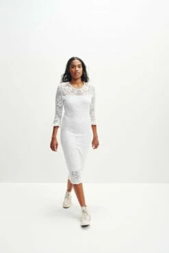 Fabienne Crochet Dress -AMOUR VERT Sales 0368 Fabienne White 0694 web