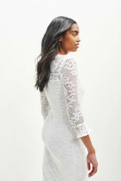 Fabienne Crochet Dress -AMOUR VERT Sales 0368 Fabienne White 0751 web
