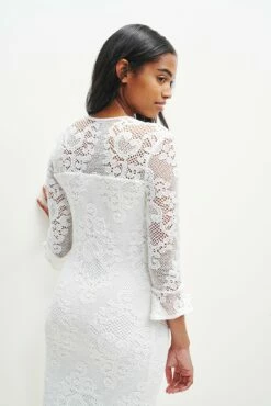 Fabienne Crochet Dress -AMOUR VERT Sales 0368 Fabienne White 0792 web