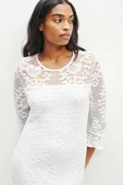 Fabienne Crochet Dress -AMOUR VERT Sales 0368 Fabienne White 0807 web