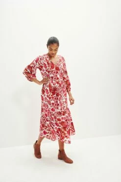 Faye Nouveau Silk Dress -AMOUR VERT Sales 0374 Faye Elsinore Floral 1846 web