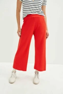 Willow Scallop Knit Pants - Carmine - ReAmour
