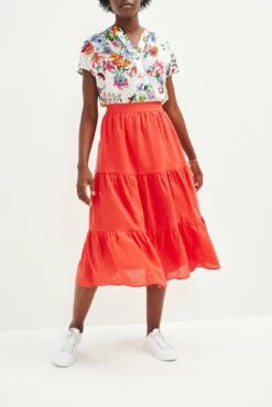 Jill Linen Skirt - Carmine -AMOUR VERT Sales 0404 Jill Carmine 2291 web
