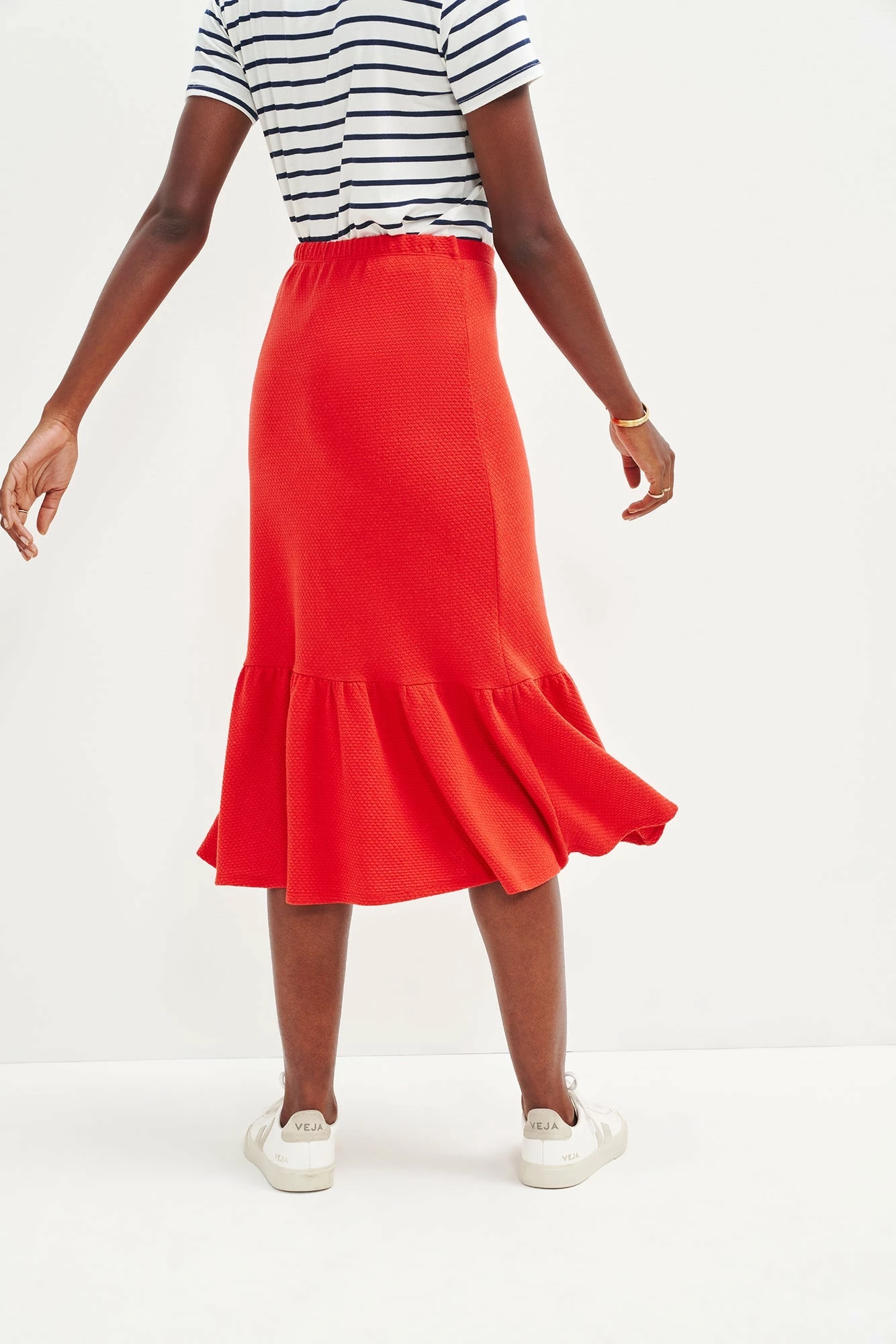 Melia Scallop Knit Skirt - Carmine 6 Melia Scallop Knit Skirt - Carmine - Image 4