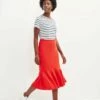 Melia Scallop Knit Skirt - Carmine