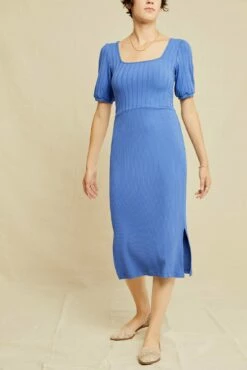 Savannah Ribbed Dress - Lapis