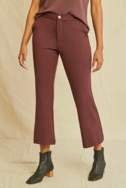 Beatrice Cropped Flare Pant - Mocha