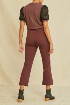 Beatrice Cropped Flare Pant -AMOUR VERT Sales 0429 Beatrice Cropped Flare Mocha 3180 web