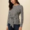 Jobeth Ecovero Blouse - Calico Navy -AMOUR VERT Sales 0467 Jobeth Viscose Calico Navy 1