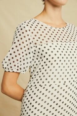 Naya Chiffon Dress 11 Naya Chiffon Dress -AMOUR VERT Sales 0539 Naya Black Polka Dot 1624 web