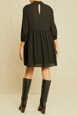 Alina Tencel Dress - Black -AMOUR VERT Sales 0542 Alina Stripe Black 1052 web