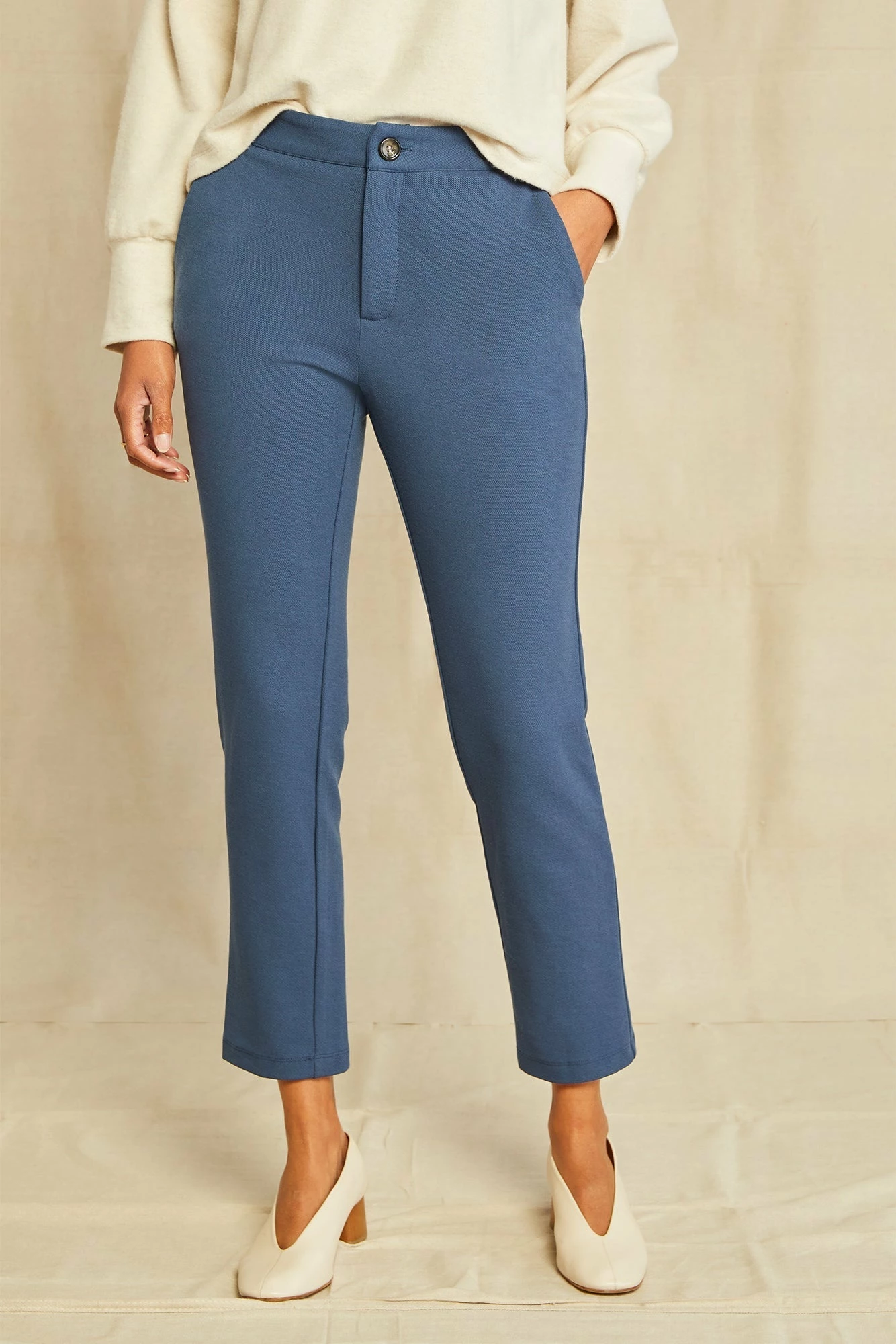 Graziella Ponte Twill Pants - Azure - ReAmour 3 Graziella Ponte Twill Pants - Azure - ReAmour