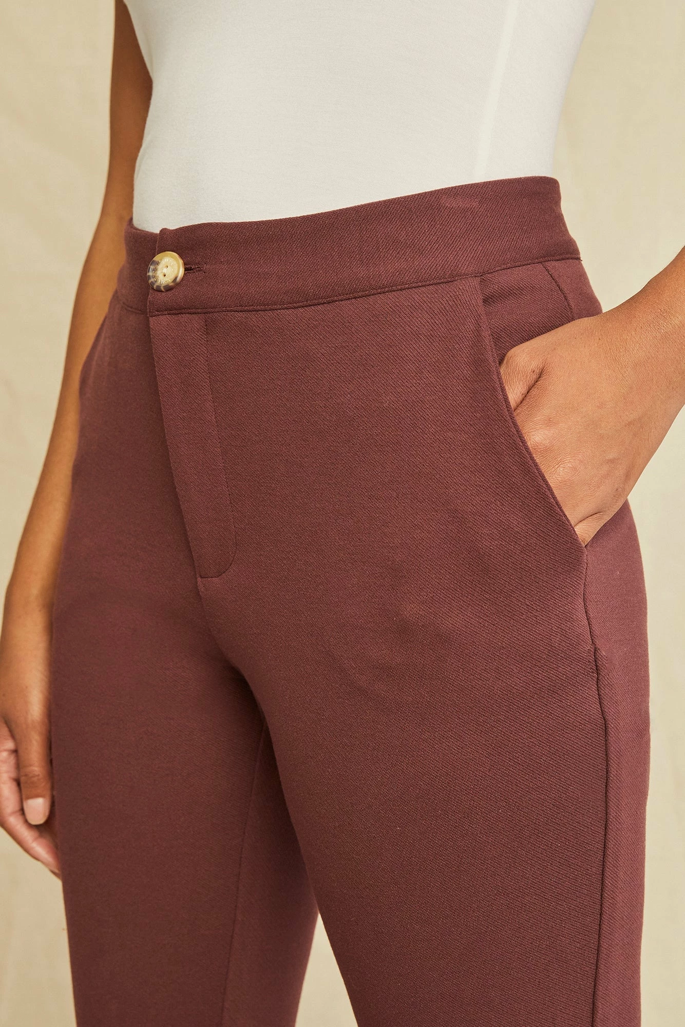 Graziella Ponte Twill Pants - Mocha 6 Graziella Ponte Twill Pants - Mocha - Image 4