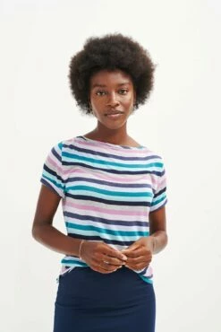 Cecelia Upcycled Tee - Anza Stripe