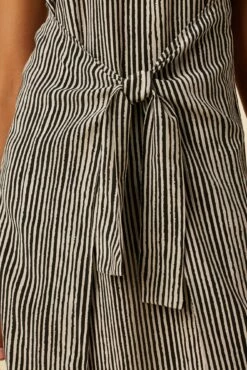 Cortney Washable Silk Midi Dress - Ink Stripe -AMOUR VERT Sales 0561R1 Cortney Ink Stripe 5