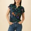 Renata Ecovero Blouse - Stella Floral Navy -AMOUR VERT Sales 0607 Renata Stella Navy 1