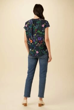 Renata Ecovero Blouse - Stella Floral Navy -AMOUR VERT Sales 0607 Renata Stella Navy 3