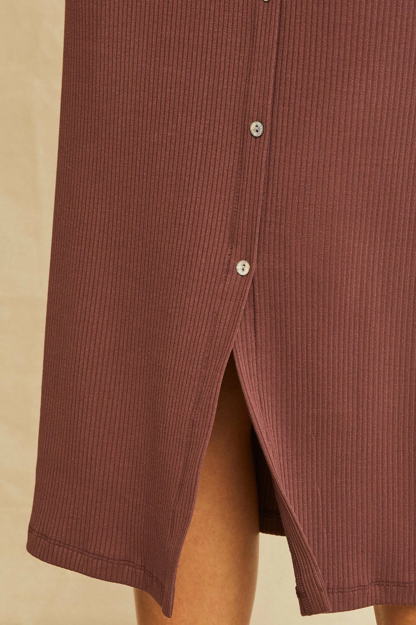 Gadot Paris Rib Skirt - Mocha 5 Gadot Paris Rib Skirt - Mocha - Image 3