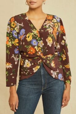 Aviva Washable Silk Blouse - Palermo Print