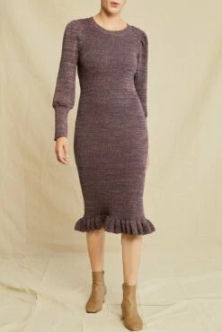 Alaya Organic Cotton Sweater Dress - Azure Melange