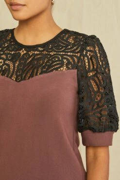 Danielle Luxe Fleece Lace Dress - Mocha -AMOUR VERT Sales 0673 Danielle Mocha 4367 web d4a43e4d d760 4753 a83f cdb618d792f7