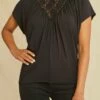 Mayr Lace Dream Knit Tee - Black